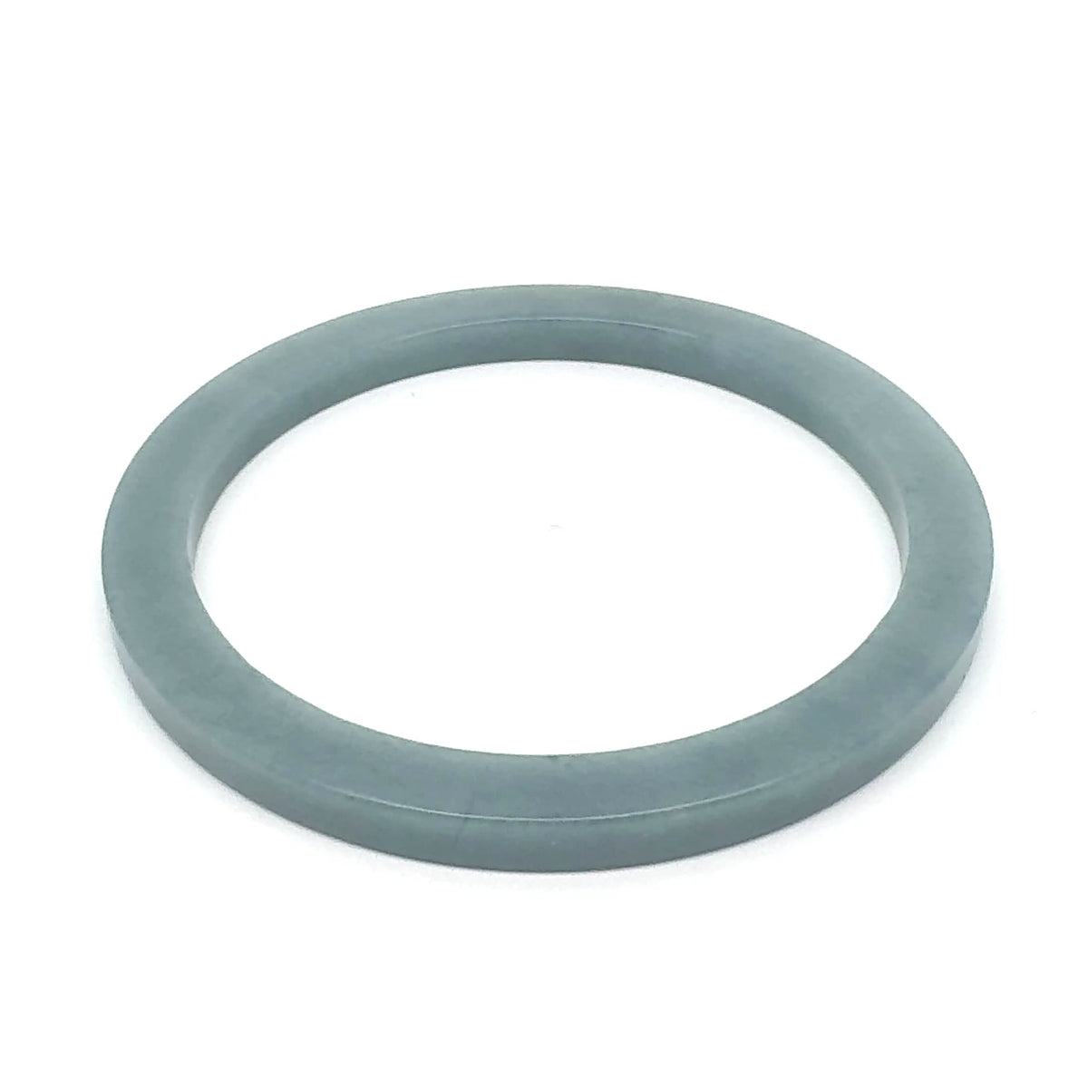 60 mm Celestial Blue Guatemalan Jadeite Square-Edge Solid Bangle