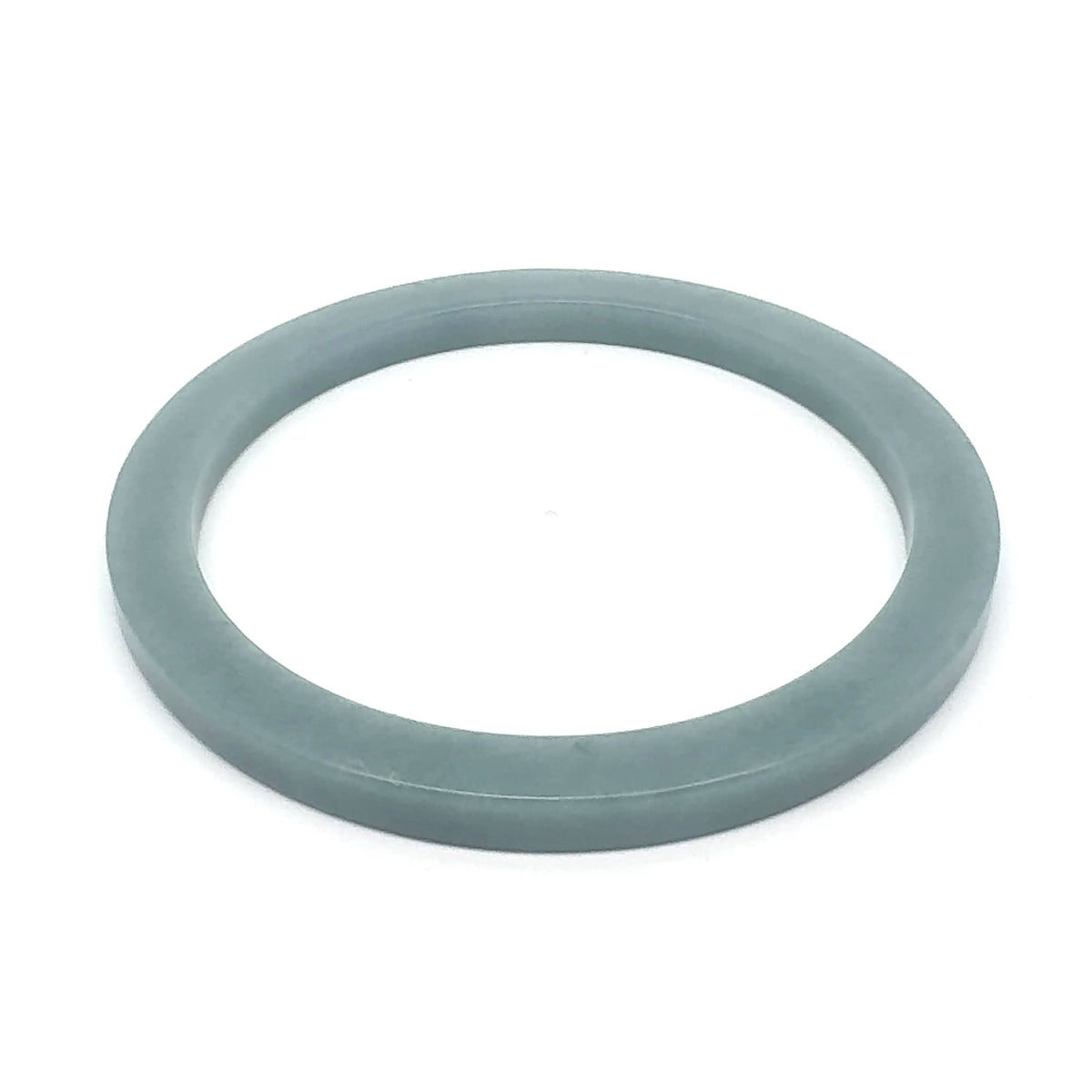 60 mm Celestial Blue Guatemalan Jadeite Solid Square-Edge Bangle