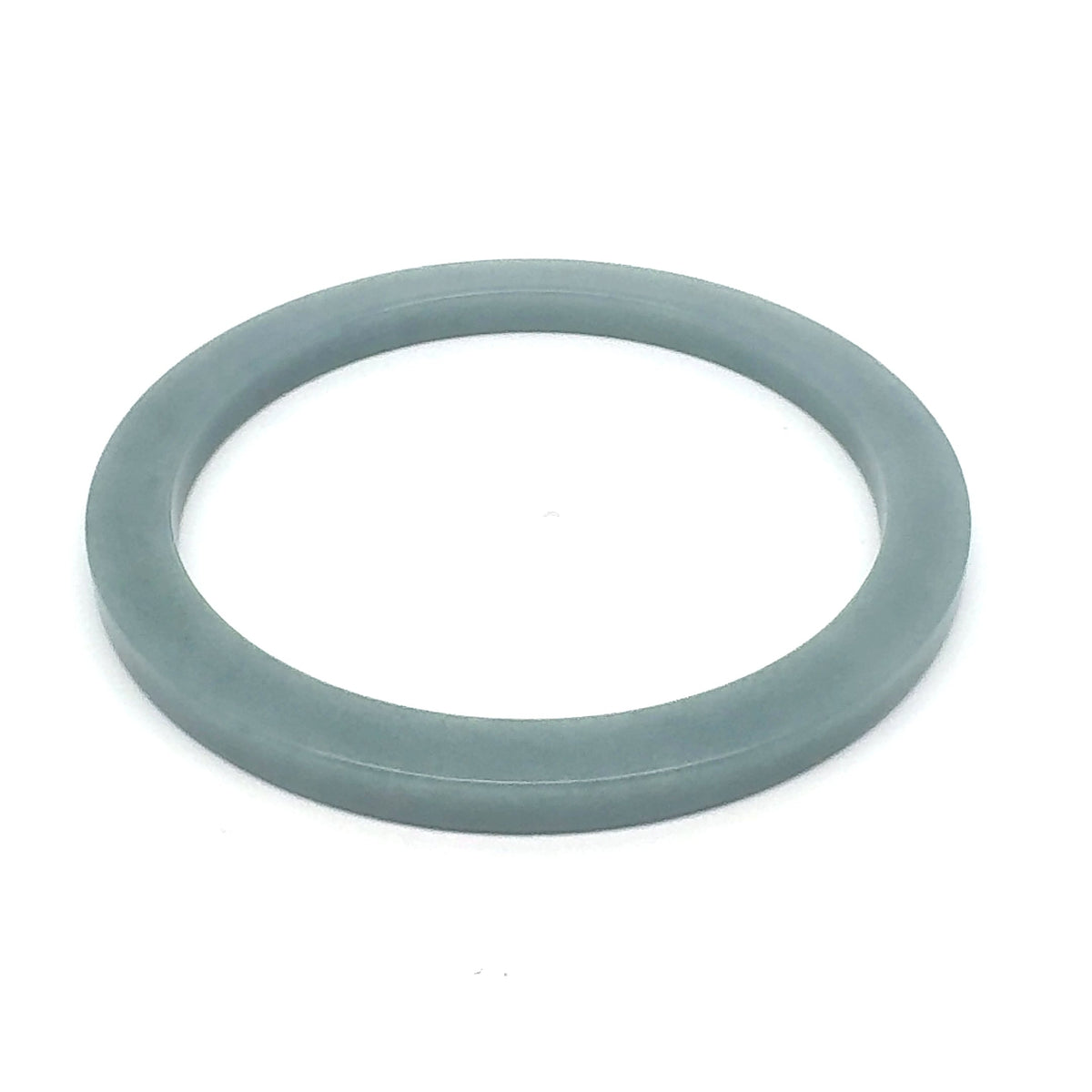 60 mm Celestial Blue Guatemalan Jadeite Solid Square-Edge Bangle