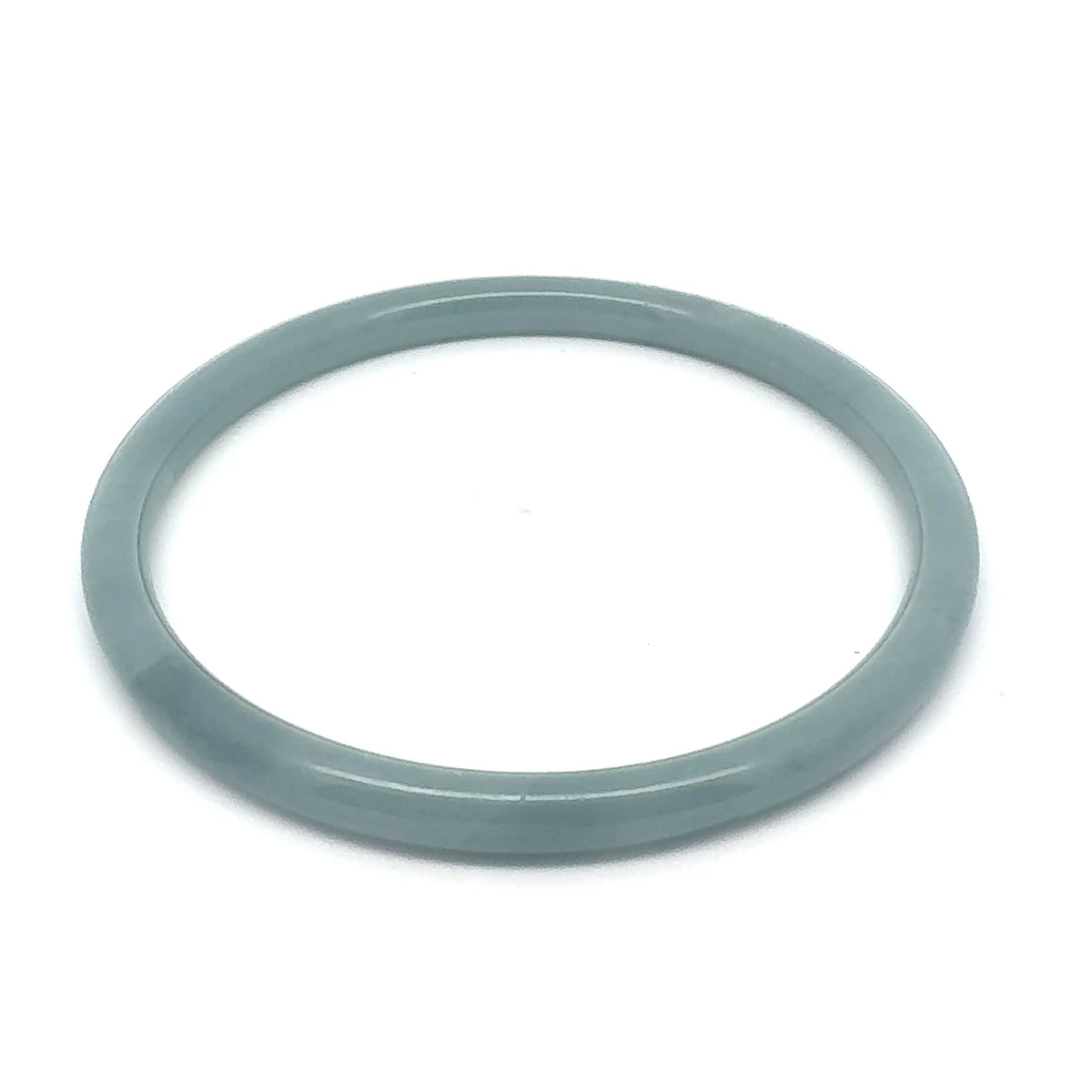 63 mm Celestial Blue Guatemalan Jadeite Thin Full-Round Hololith Bangle