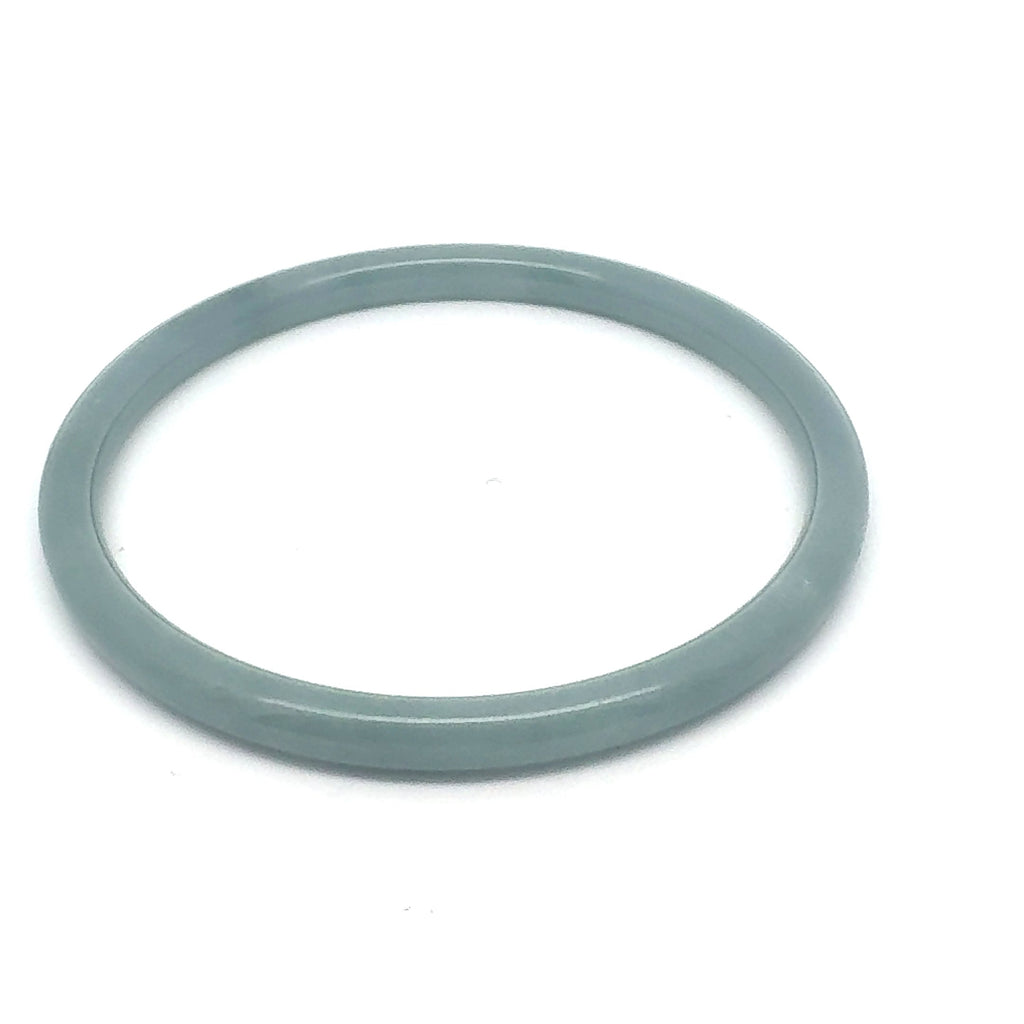 63 mm Celestial Blue Guatemalan Jadeite Thin Full-Round Hololith Bangle