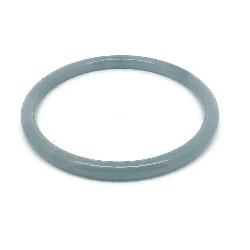 63 mm Celestial Blue Guatemalan Jadeite Thin Full-Round Hololith Bangle