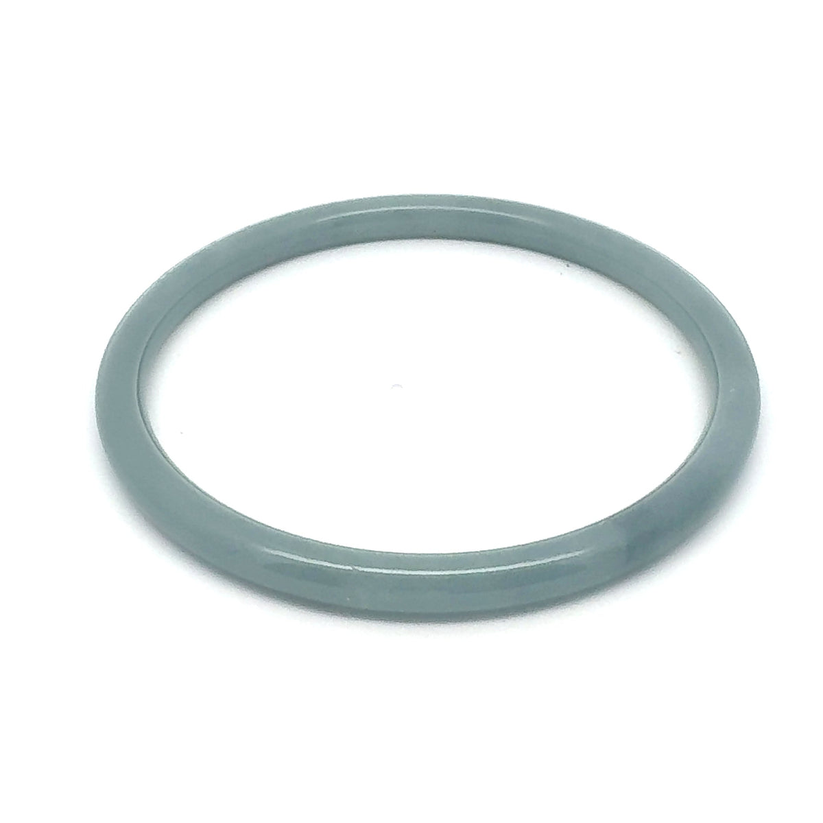 63 mm Celestial Blue Guatemalan Jadeite Thin Full-Round Hololith Bangle