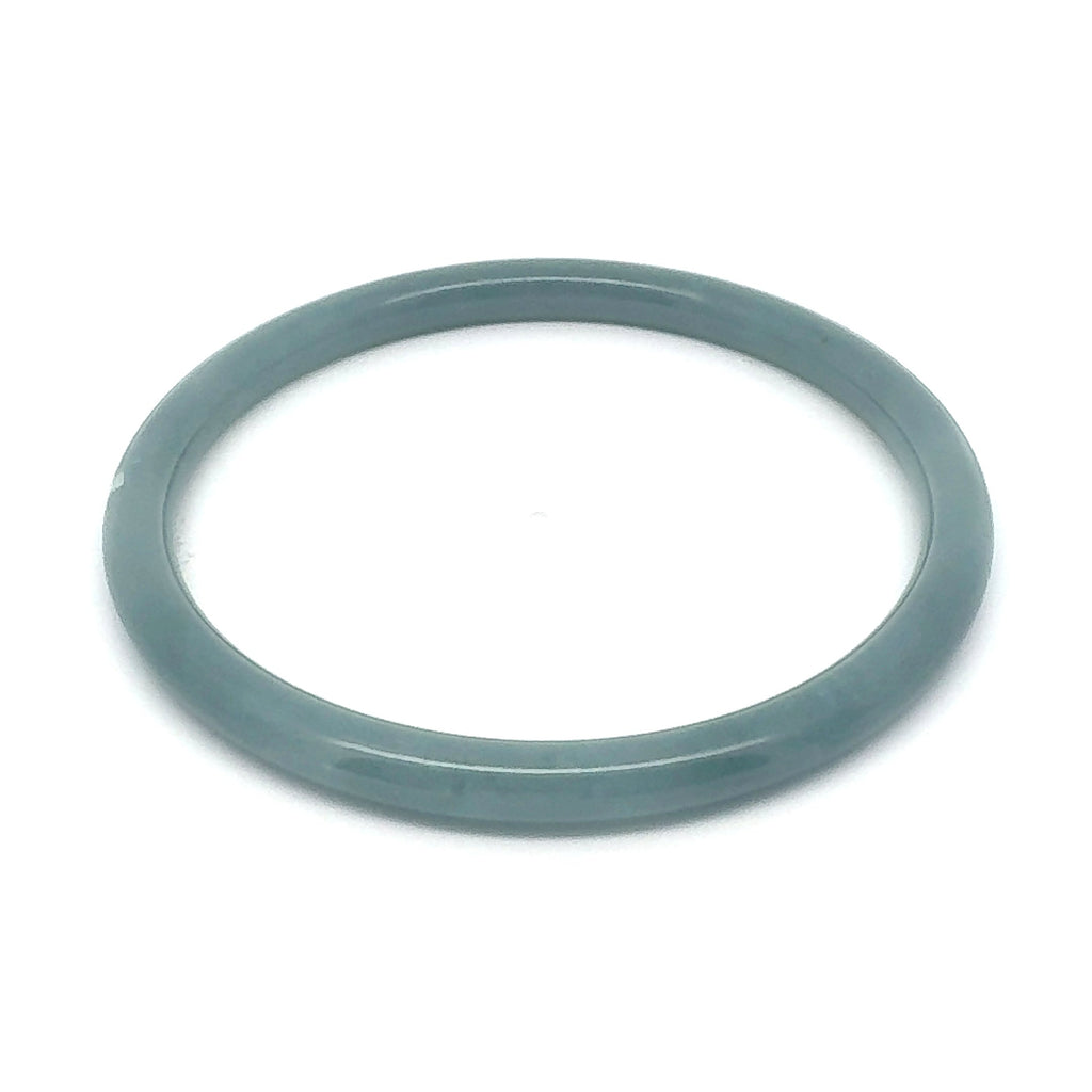 62.5 mm Celestial Blue Jadeite Thin Full-Round Hololith Bangle, Grayish-Blue