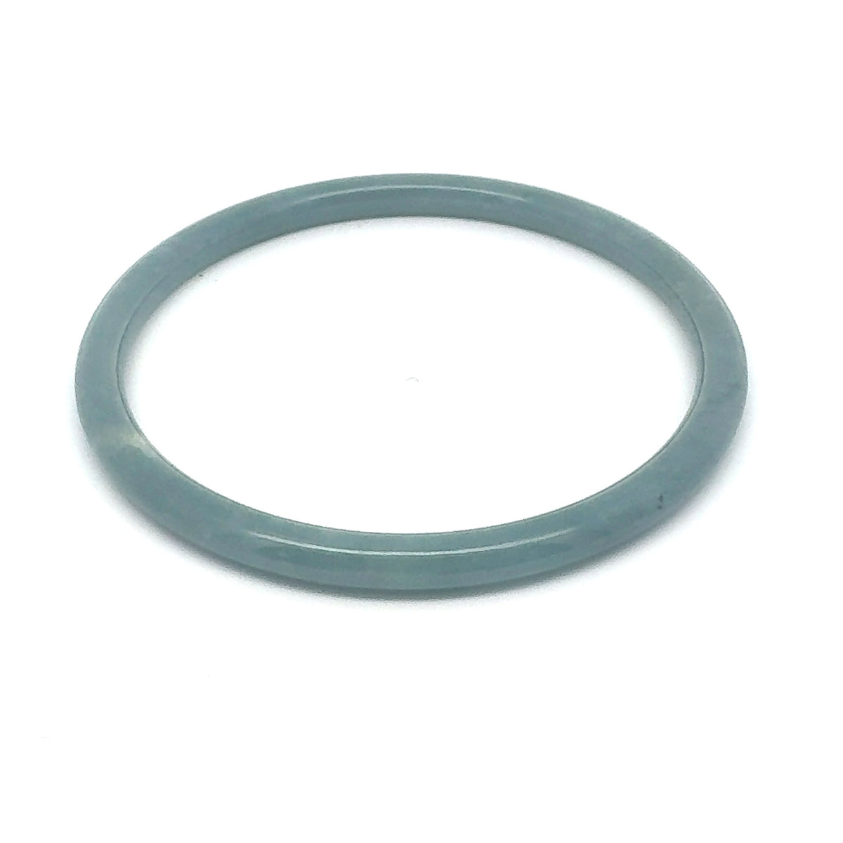 63 mm Blue-Grey Celestial Blue Guatemalan Jadeite Thin Full-Round Bangle
