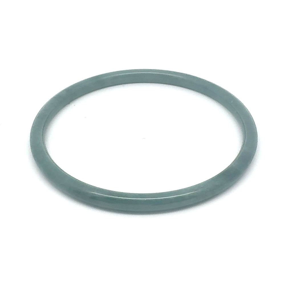 63 mm Grey-Blue Celestial Blue Jadeite Thin Full-Round Hololith Bangle
