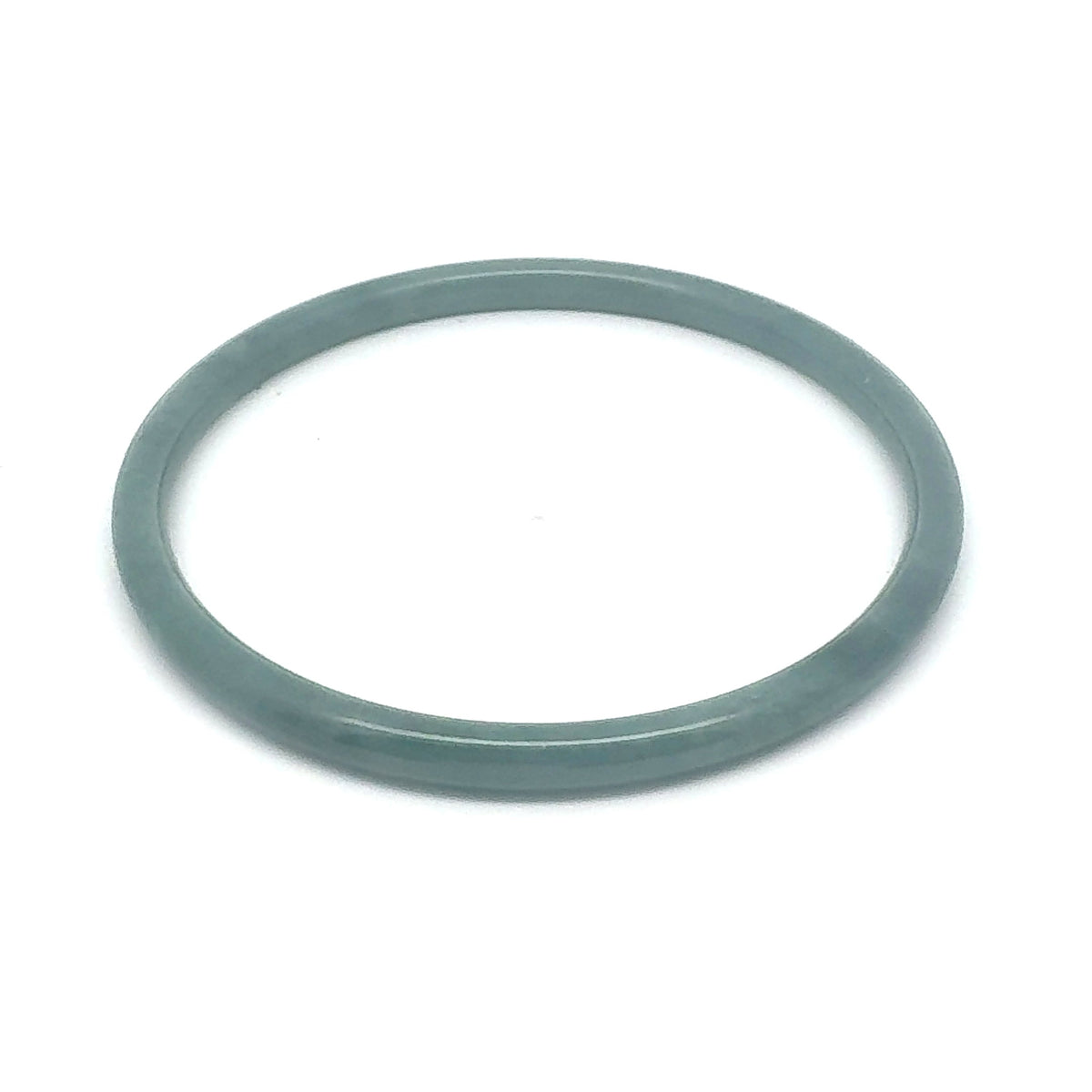 63 mm Grey-Blue Celestial Blue Jadeite Thin Full-Round Hololith Bangle