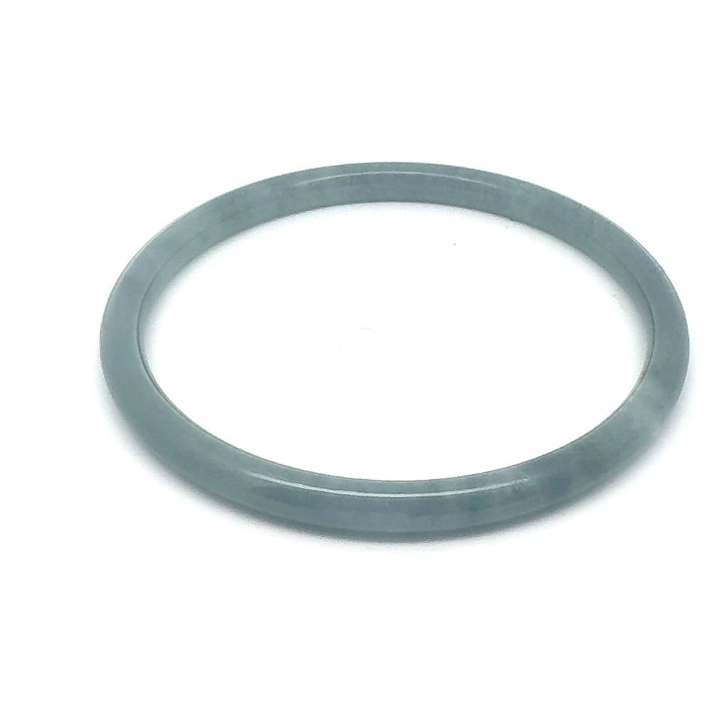 62.5 mm Celestial Blue Guatemalan Jadeite Thin Full-Round Hololith Bangle