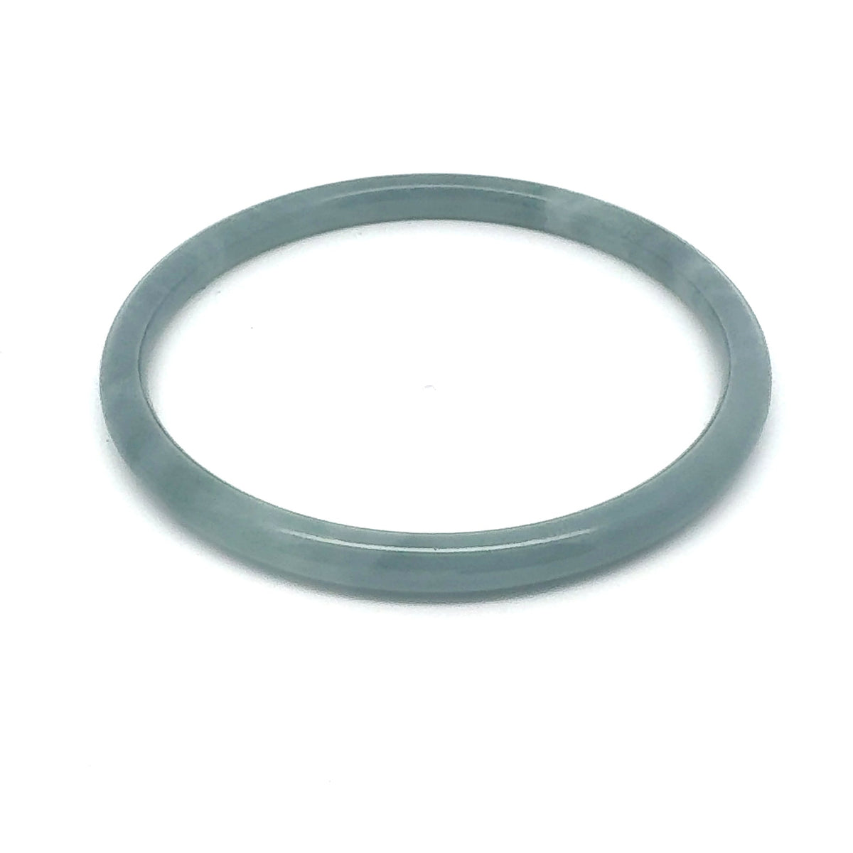 62.5 mm Celestial Blue Guatemalan Jadeite Thin Full-Round Hololith Bangle