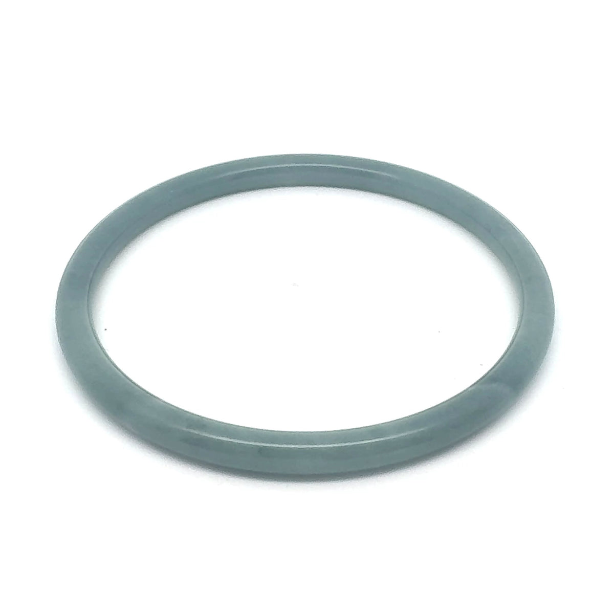 62.5 mm Celestial Blue Guatemalan Jadeite Thin Hololith Full-Round Bangle