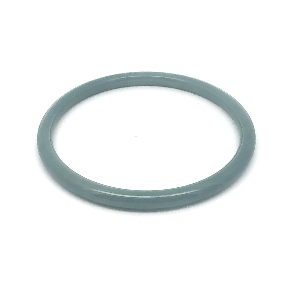 61 mm Celestial Blue Guatemalan Jadeite Thin Full-Round Hololith Bangle